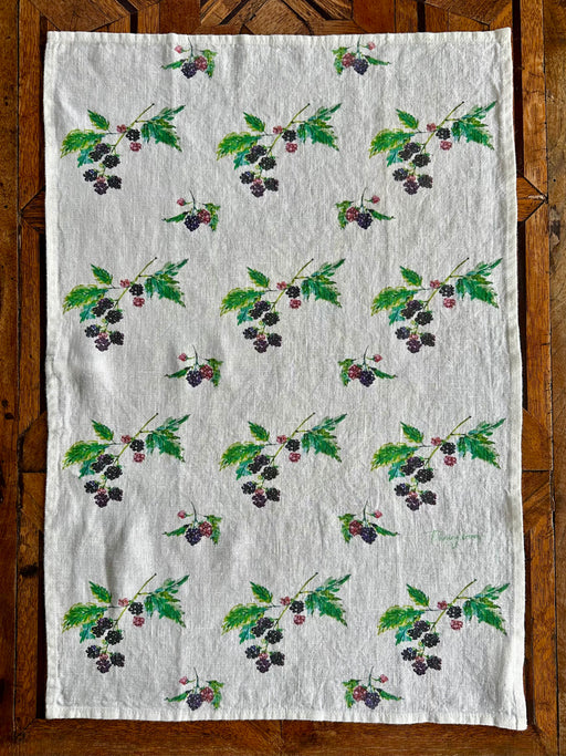 "Blackberries" Linen Tea Towel