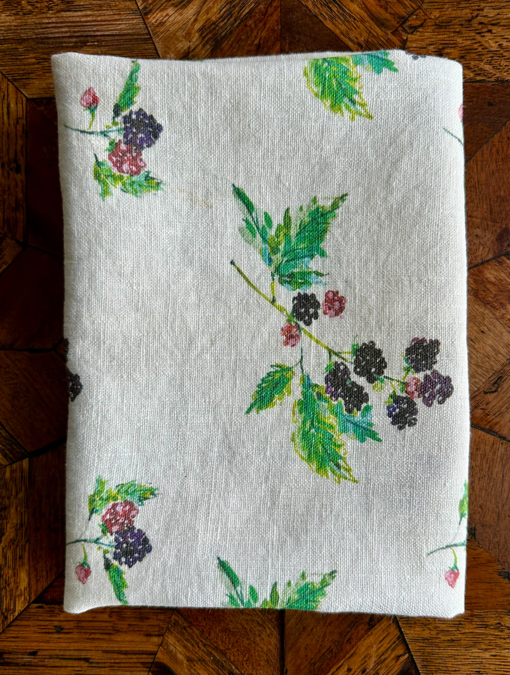 "Blackberries" Linen Tea Towel