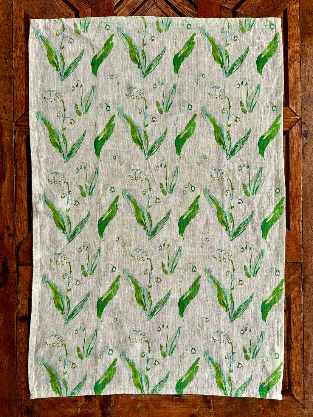"Lily-of-the-Valley" Linen Tea Towel