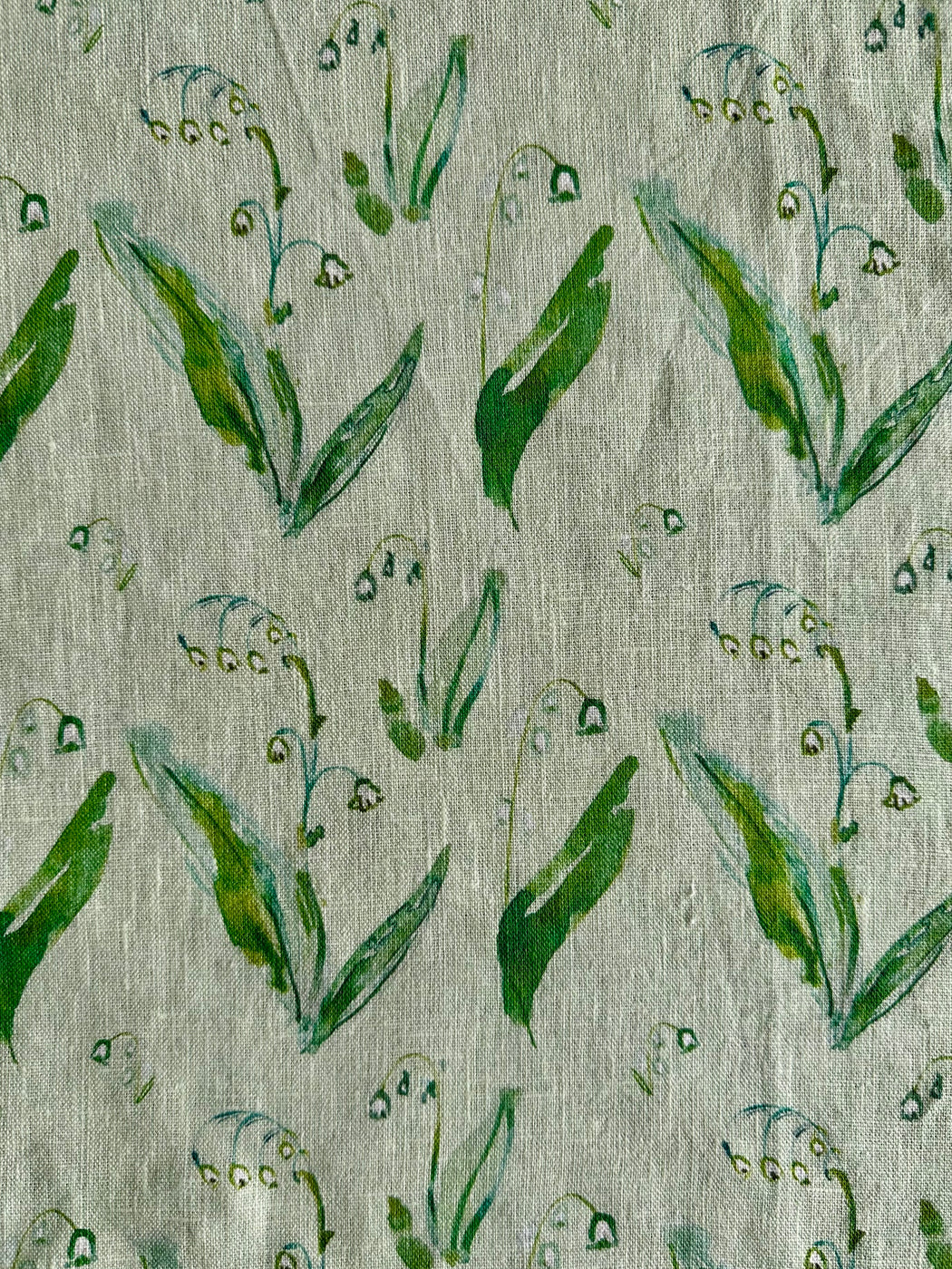 "Lily-of-the-Valley" Linen Tea Towel