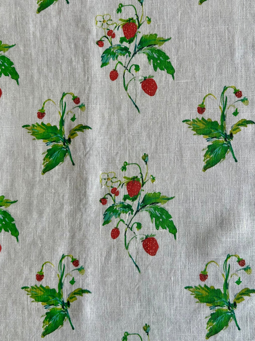 "Wild Strawberries" Linen Tea Towel