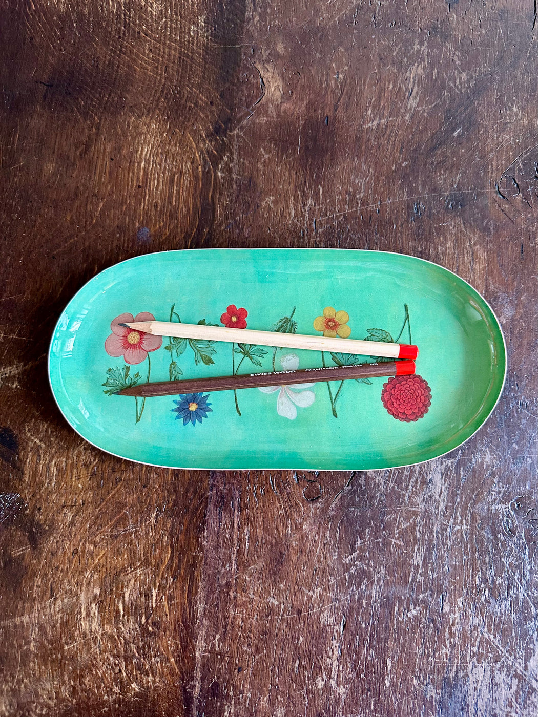 "Festival of Flowers" Enameled Pencil Dish