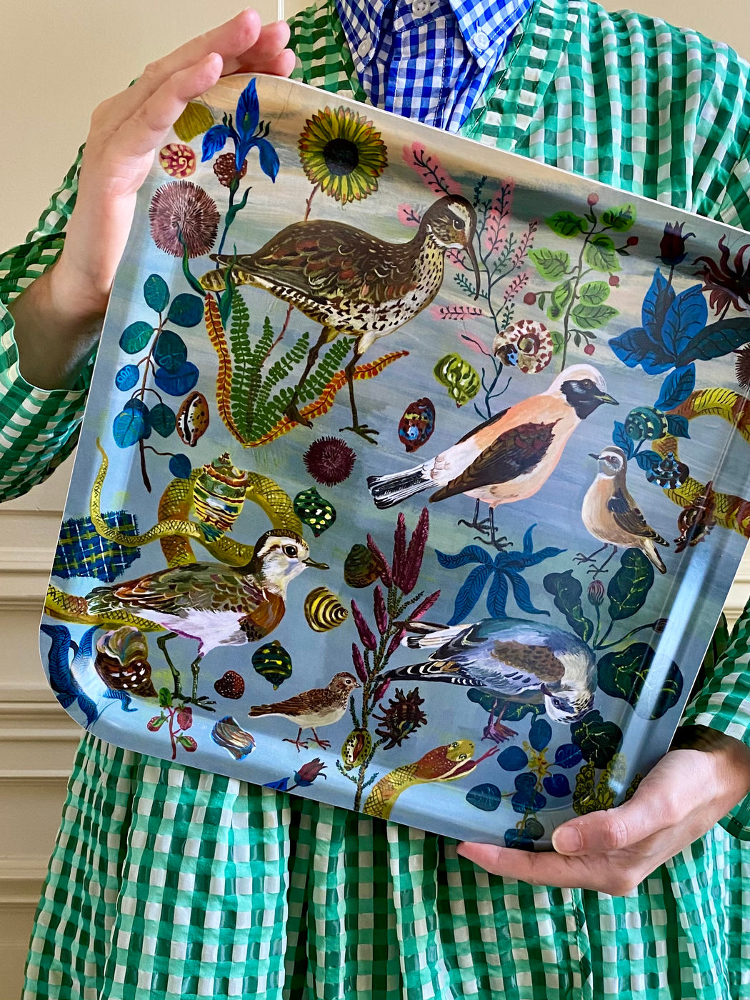 Nathalie Lete "Birds in the Dunes" Birchwood Tray