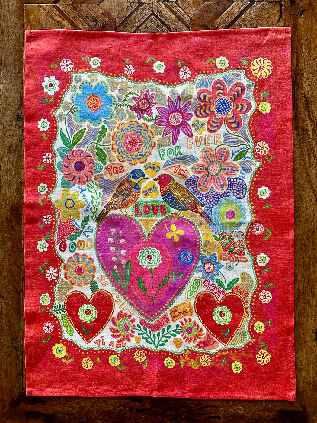 Nathalie Lete "Forever" Linen Tea Towel