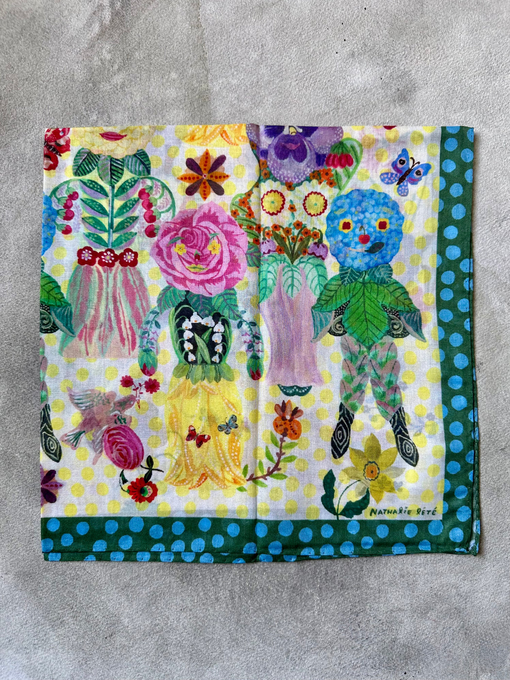 Nathalie Lete "Flower People" Cotton Scarf