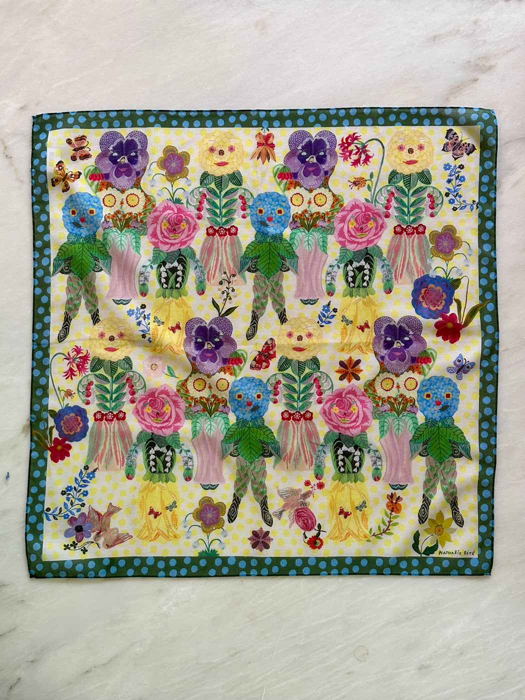 Nathalie Lete "Flower People" Cotton Scarf