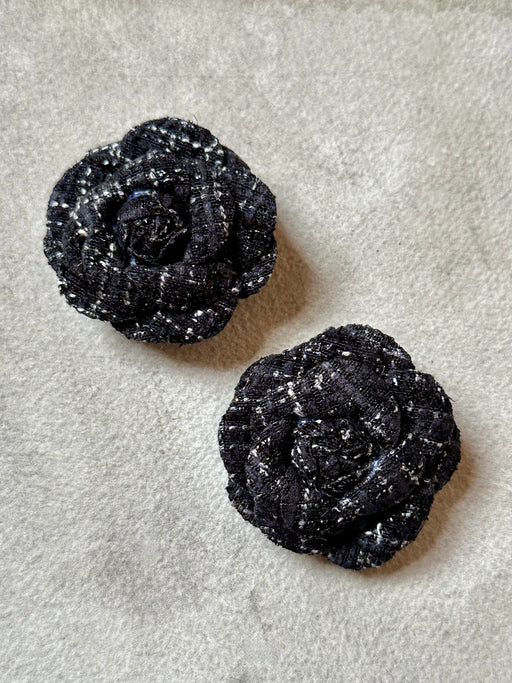 Tweed "Camilia" Earrings