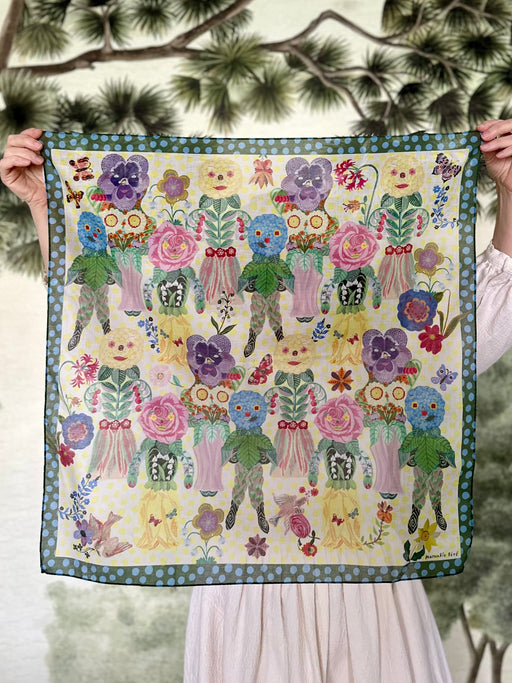 Nathalie Lete "Flower People" Cotton Scarf