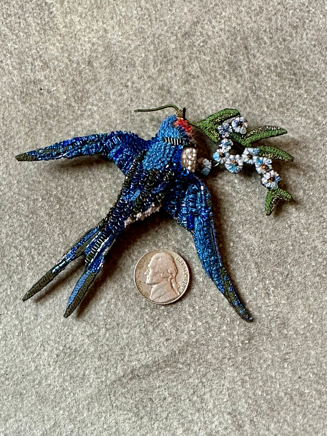 Large "Peace Swallow" Brooch by Trovelore