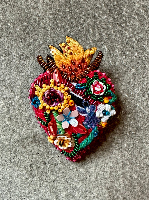 "Flaming Heart" Brooch by Trovelore