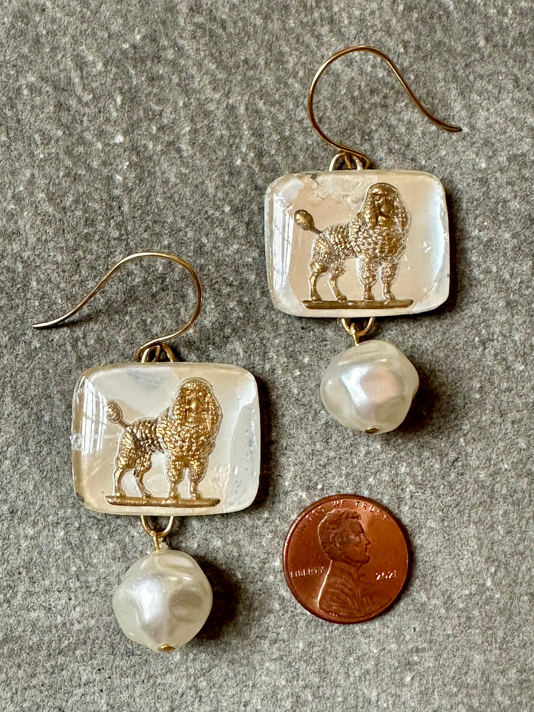 "Poodle" Earrings by Gay Isber