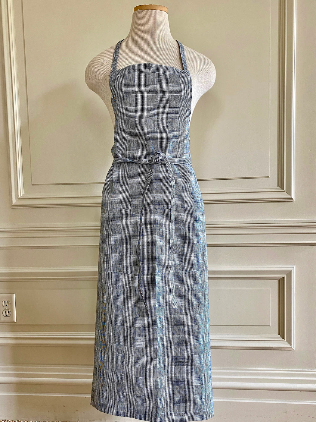 Glen Plaid Linen Apron by Fog Linen Work