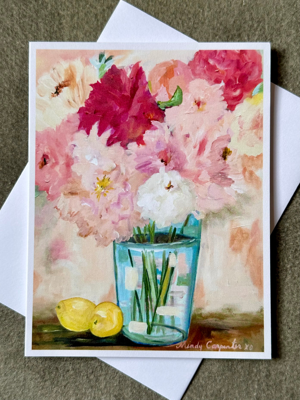 "Peonies" Card by Mindy Carpenter