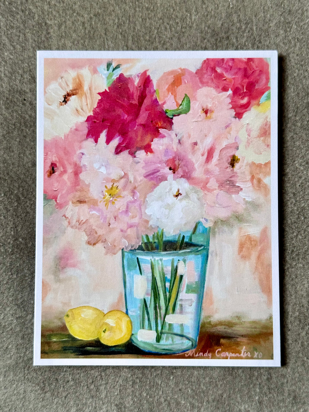 "Peonies" Card by Mindy Carpenter