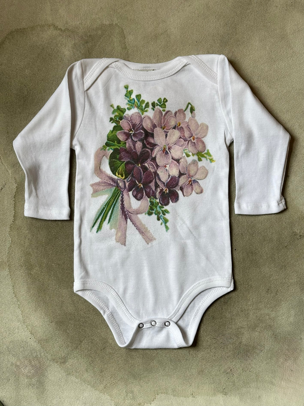 "Violets" Cotton Onesie