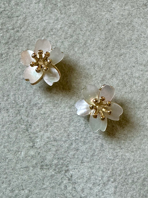 Mother-of-Pearl "Flower" earrings by Karine Sultan
