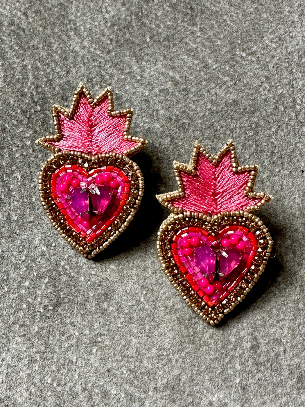 "Hearts on Fire" Beaded Earrings