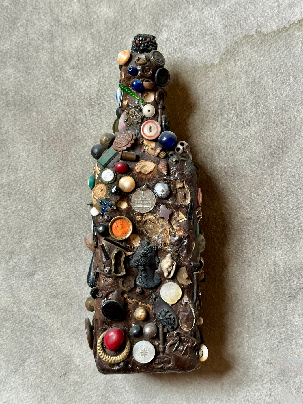 Vintage Folk Art Memory Bottle