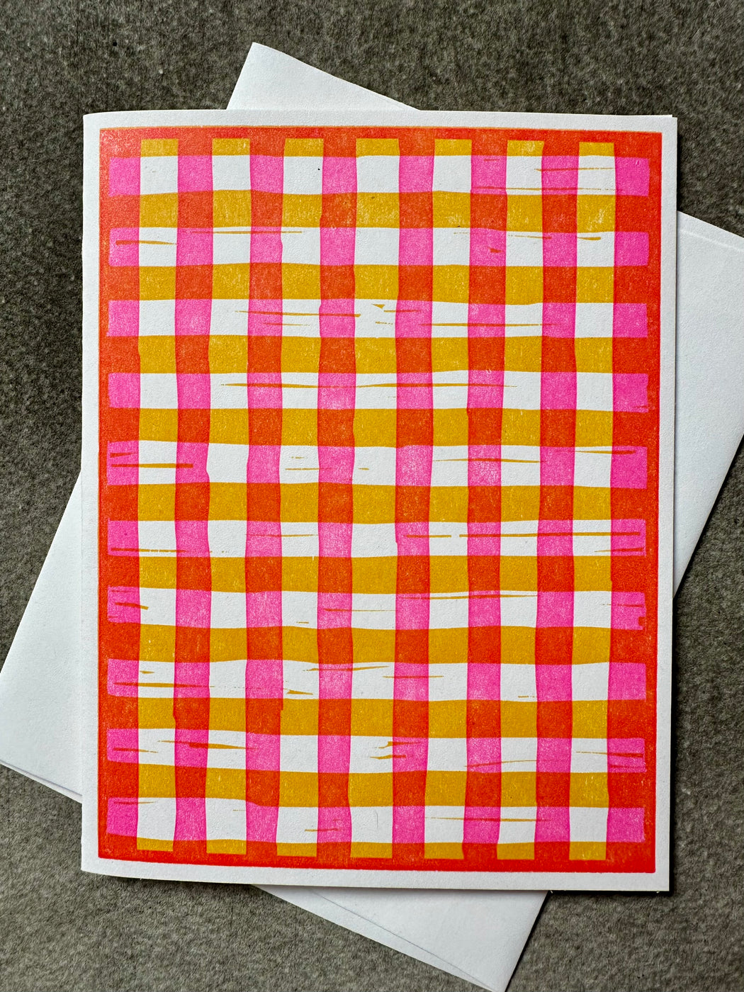 "Pink & Yellow Plaid" Card