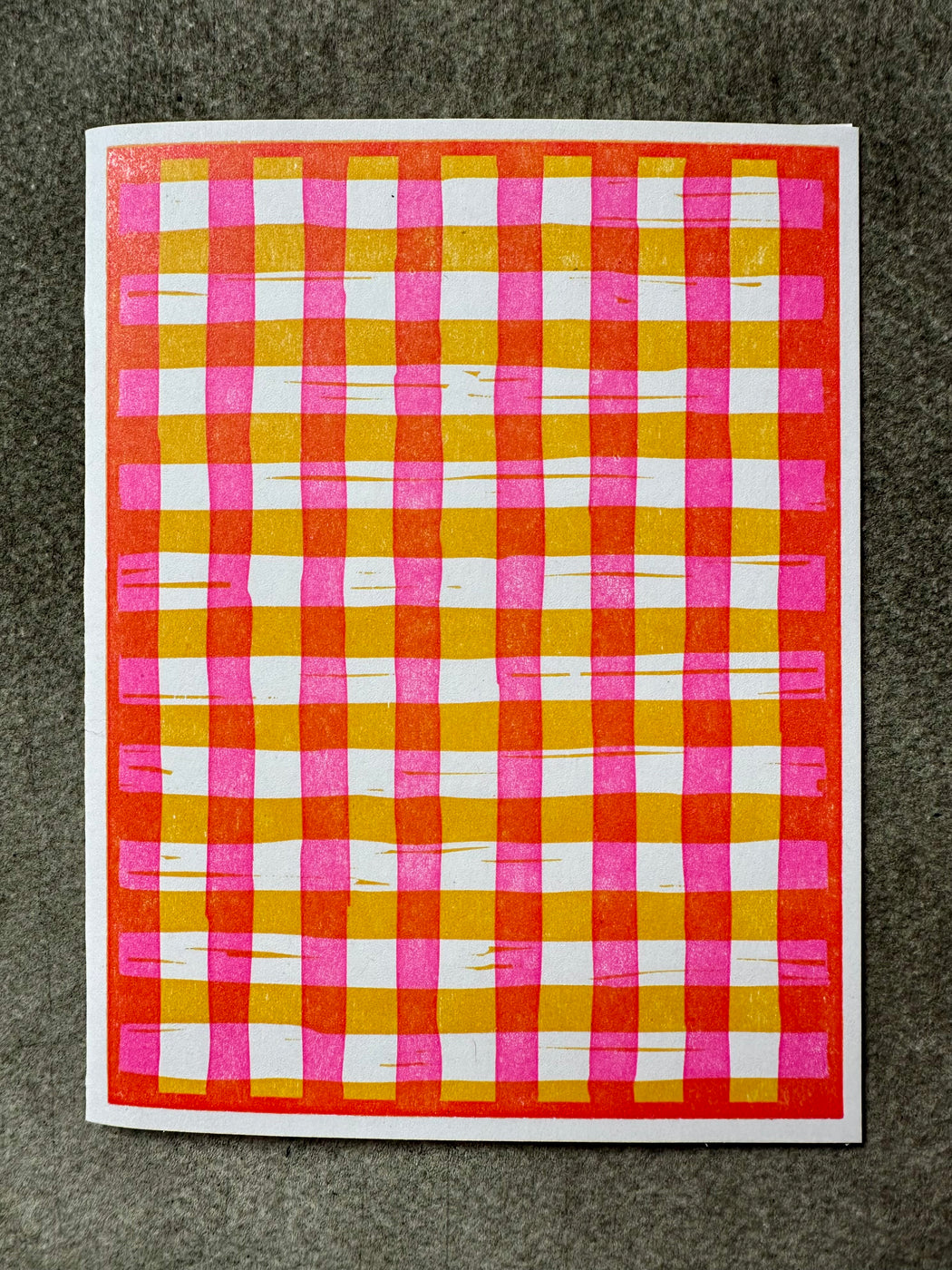"Pink & Yellow Plaid" Card
