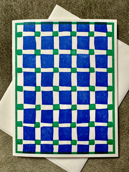 "Blue & Green Plaid" Card