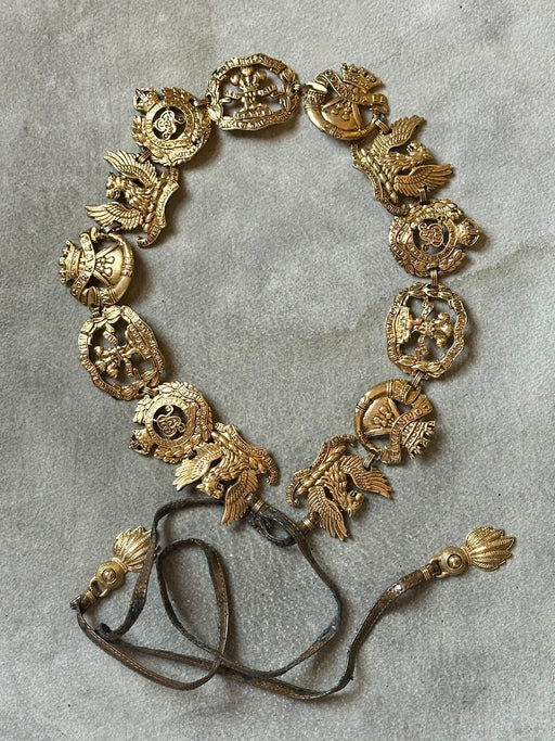 Vintage Gold-Tone Crest Belt