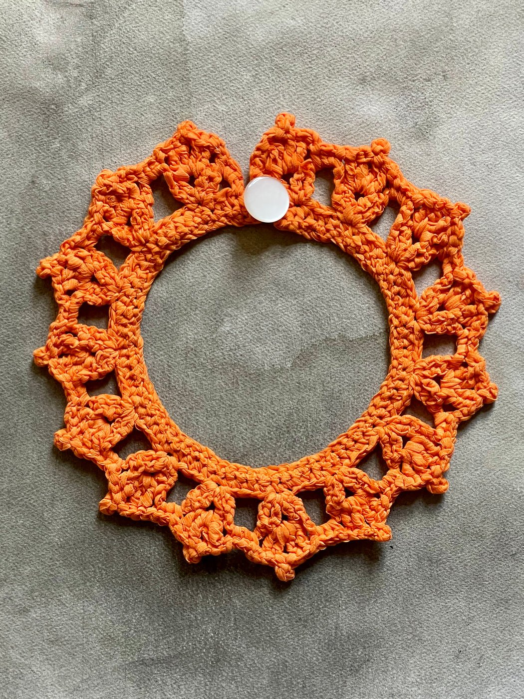 "Corona" Hand-Crocheted Collar by Albo - Orange