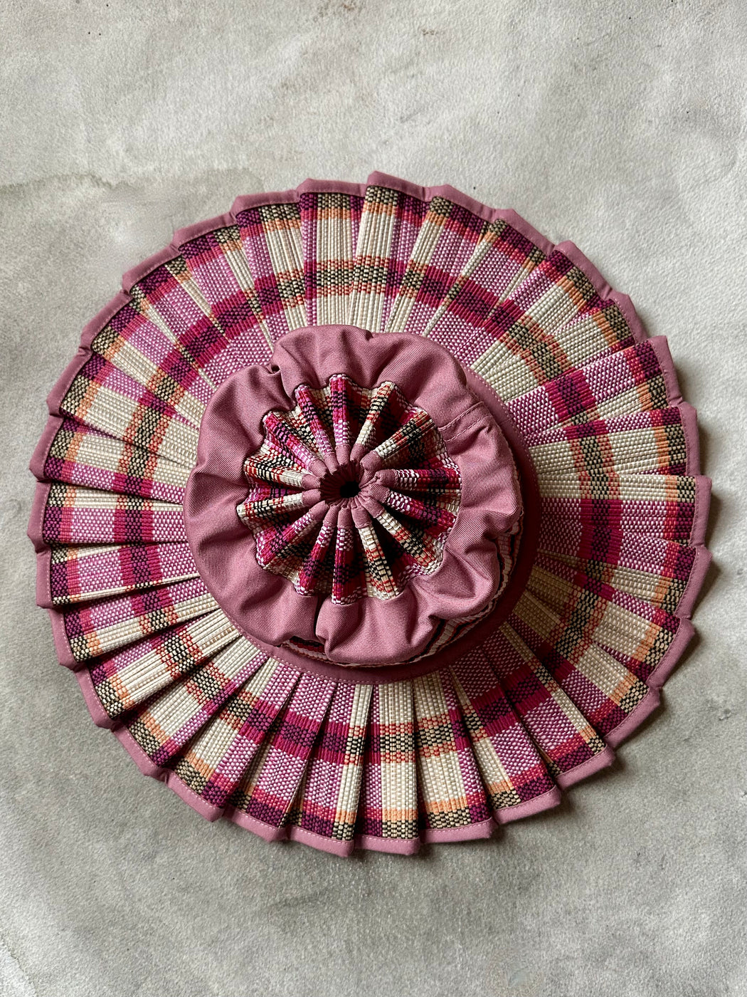 Lorna Murray Folding "Milan" Hat - Pink Plaid