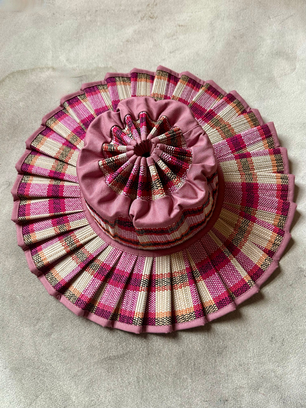 Lorna Murray Folding "Milan" Hat - Pink Plaid
