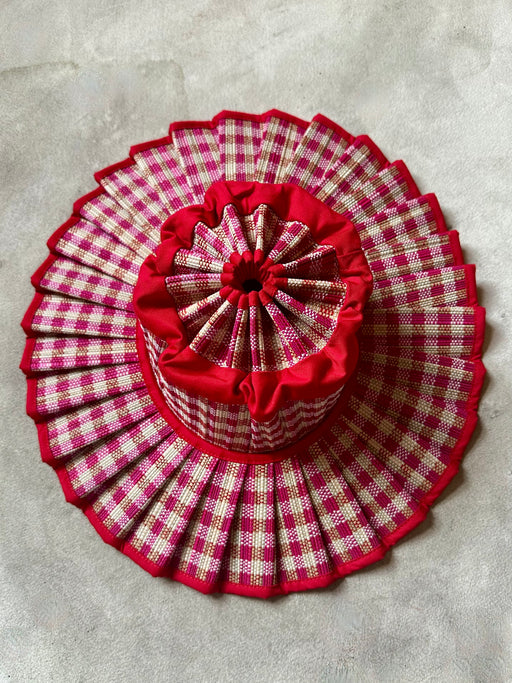 Lorna Murray Folding "Milan" Hat - Hot Pink Check