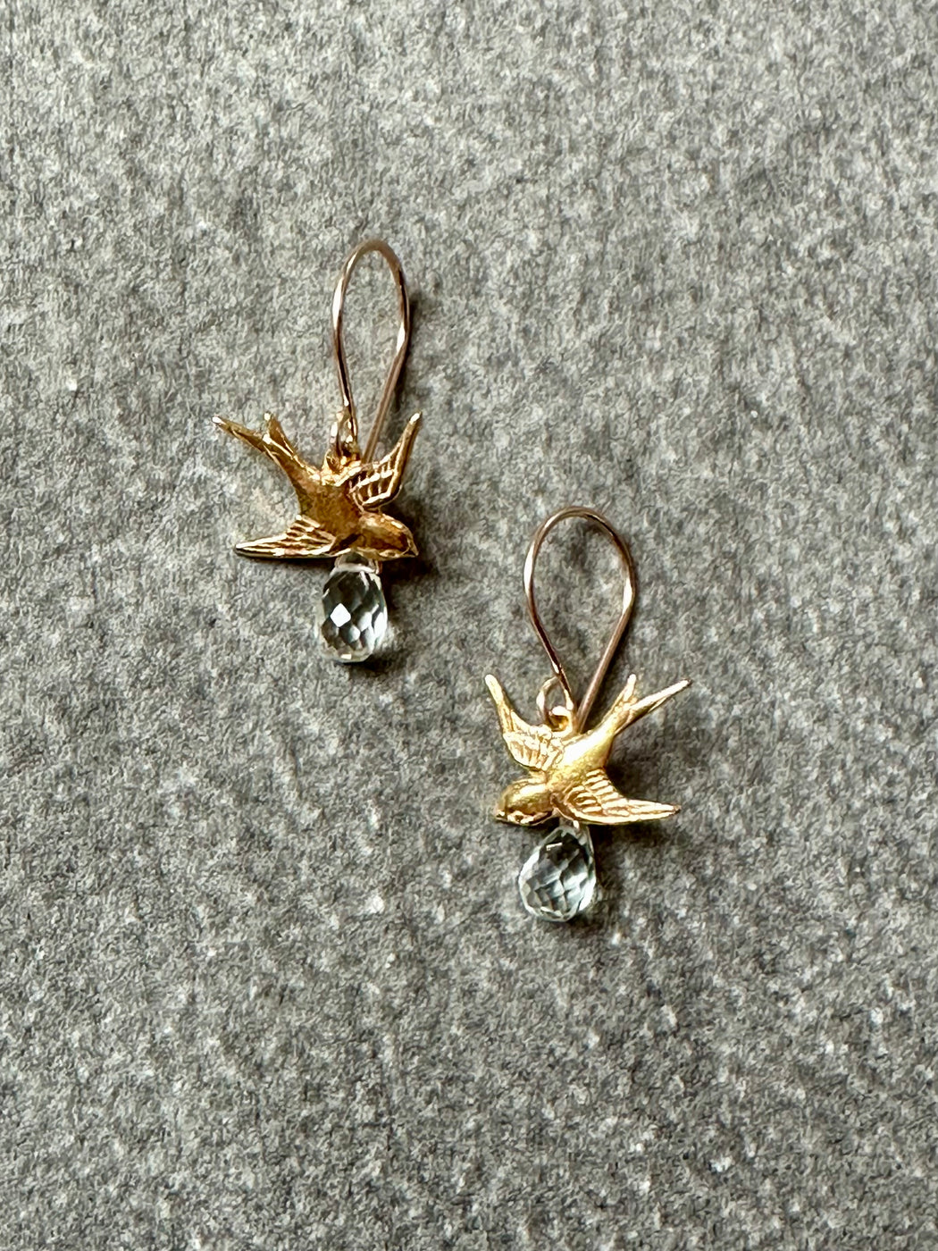 "Bird with Stone" Earrings By Catherine Weitzman