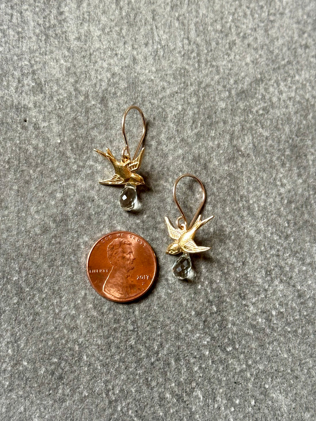 "Bird with Stone" Earrings By Catherine Weitzman