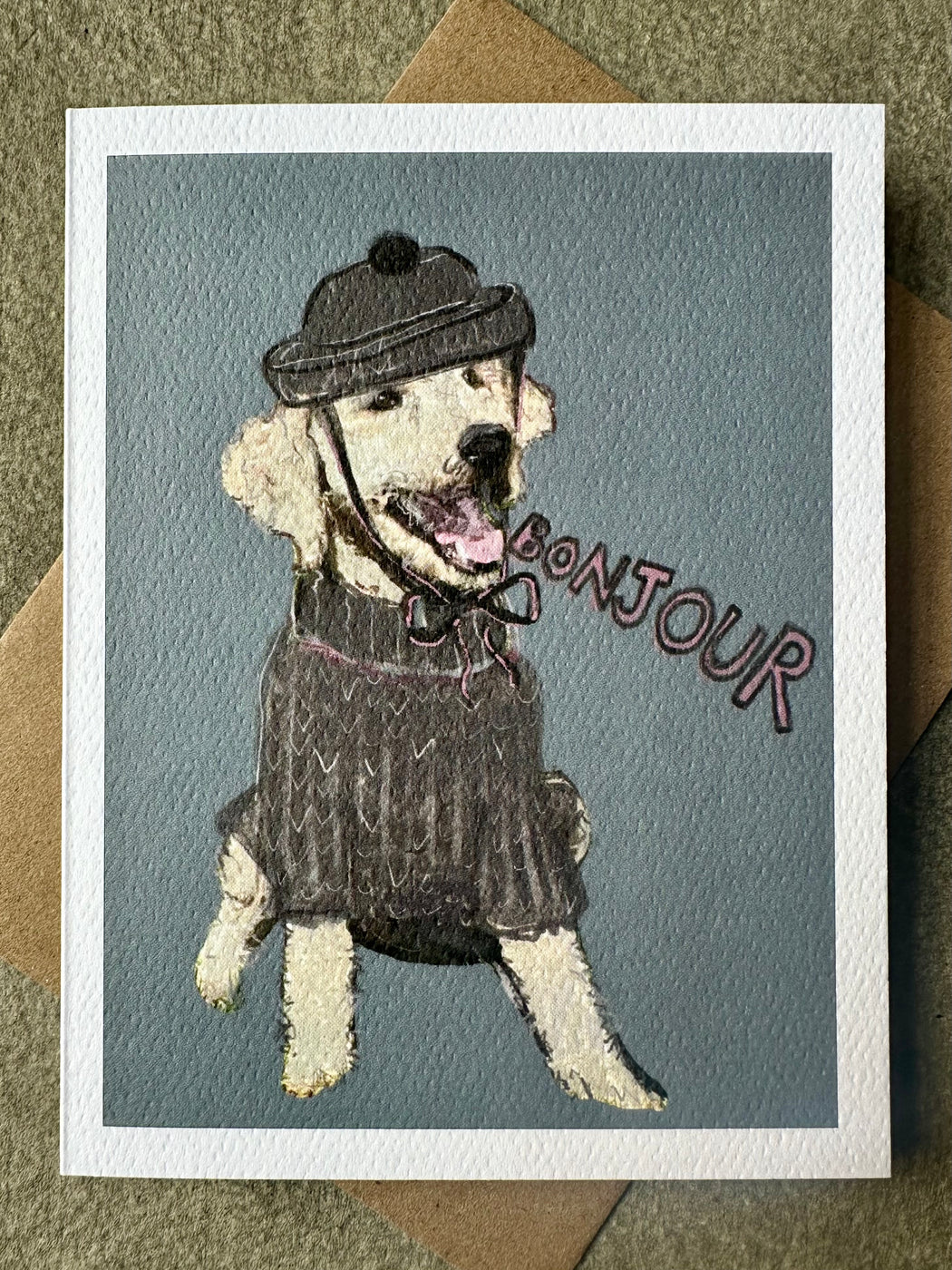"Bonjour" Card by Leslie Drapkin