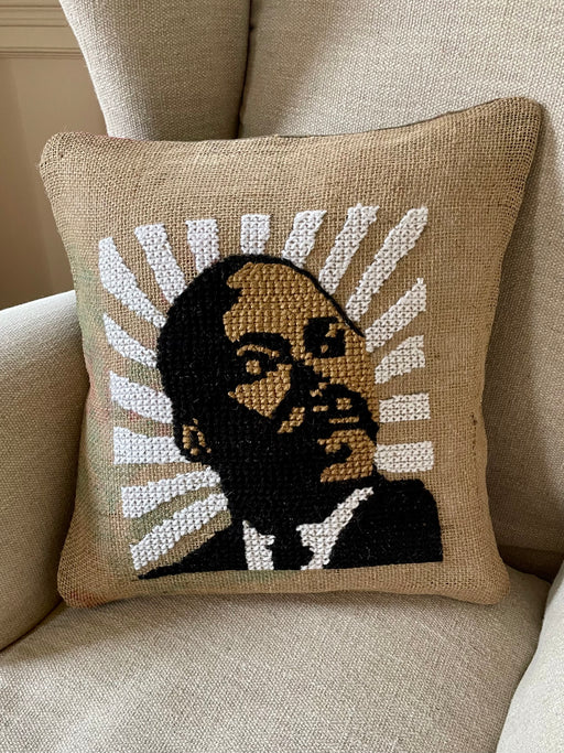 "Dr. Martin Luther King, Jr." Hand-Embroidered Pillow