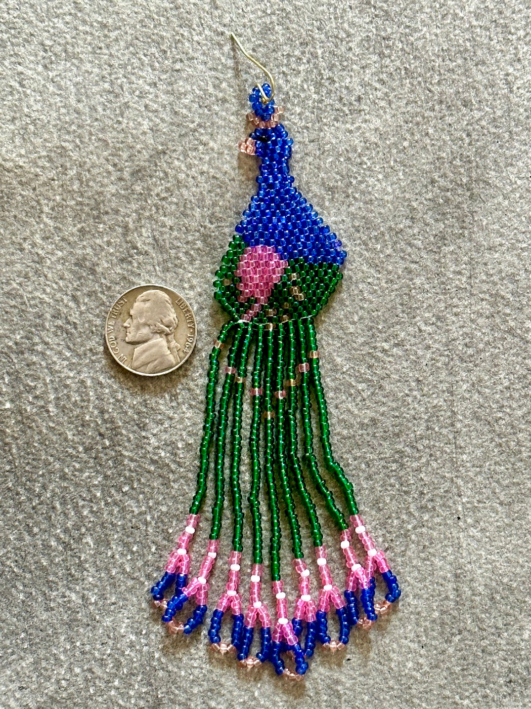 "Peacock"" Beaded Earrings