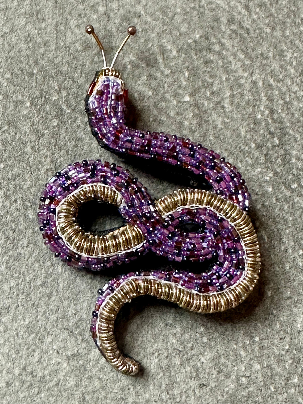 "Amethyst Snake" Brooch by Trovelore