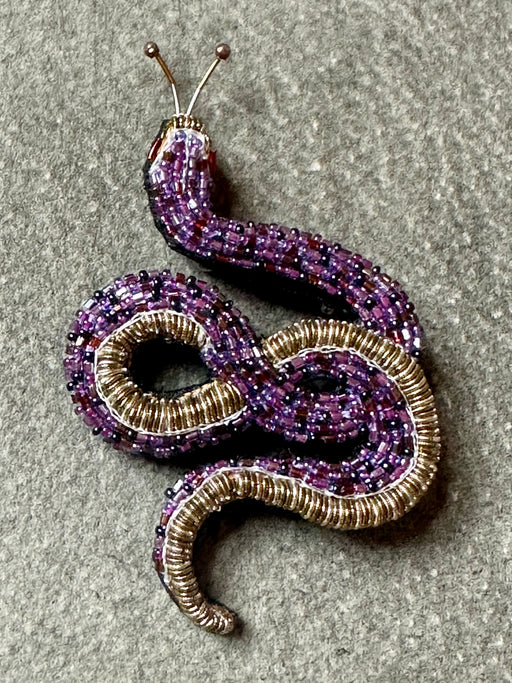 "Amethyst Snake" Brooch by Trovelore