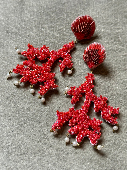 "Coral Branch" Earrings by Trovelore