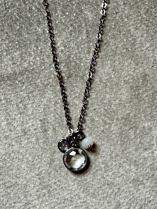 "Crystals and Pearl" Necklace by VB & Co.
