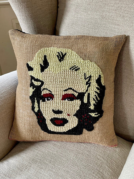 "Marilyn" Hand-Embroidered Pillow