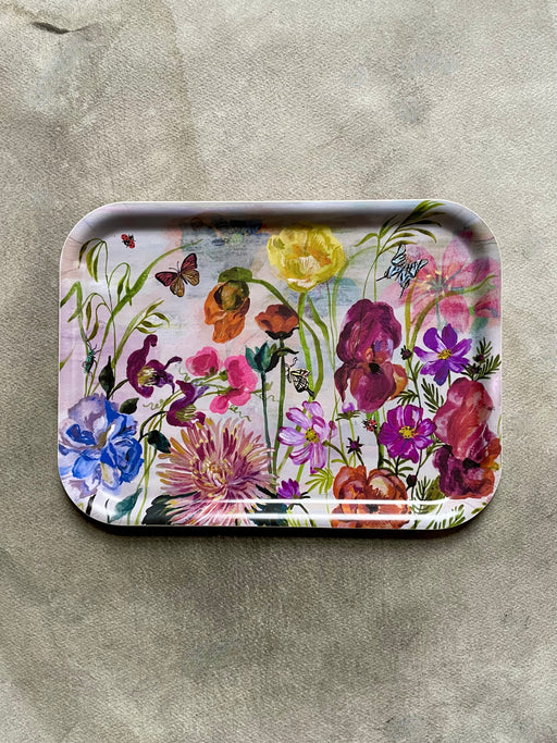 Nathalie Lete "Flowers" Small Birchwood Tray