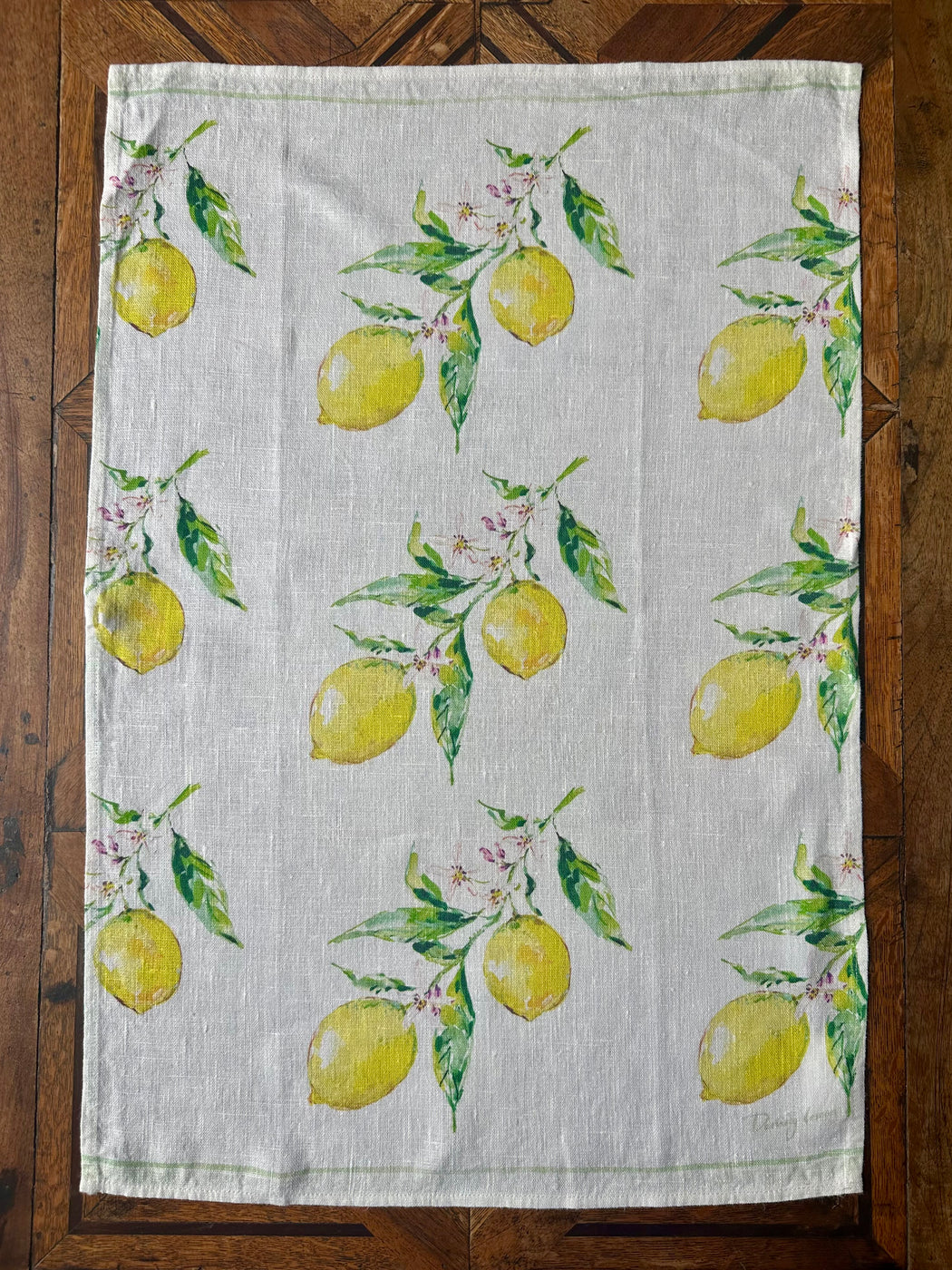 "Lemons" Linen Tea Towel