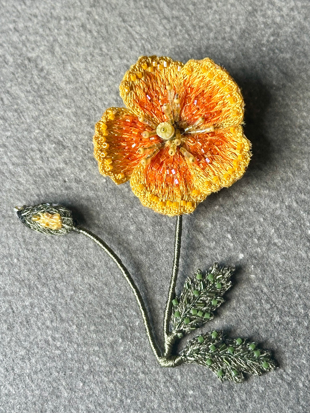 "Golden Poppy" Brooch by Trovelore