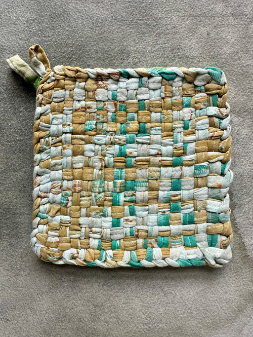 Woven Cotton Sari Potholders - Spring