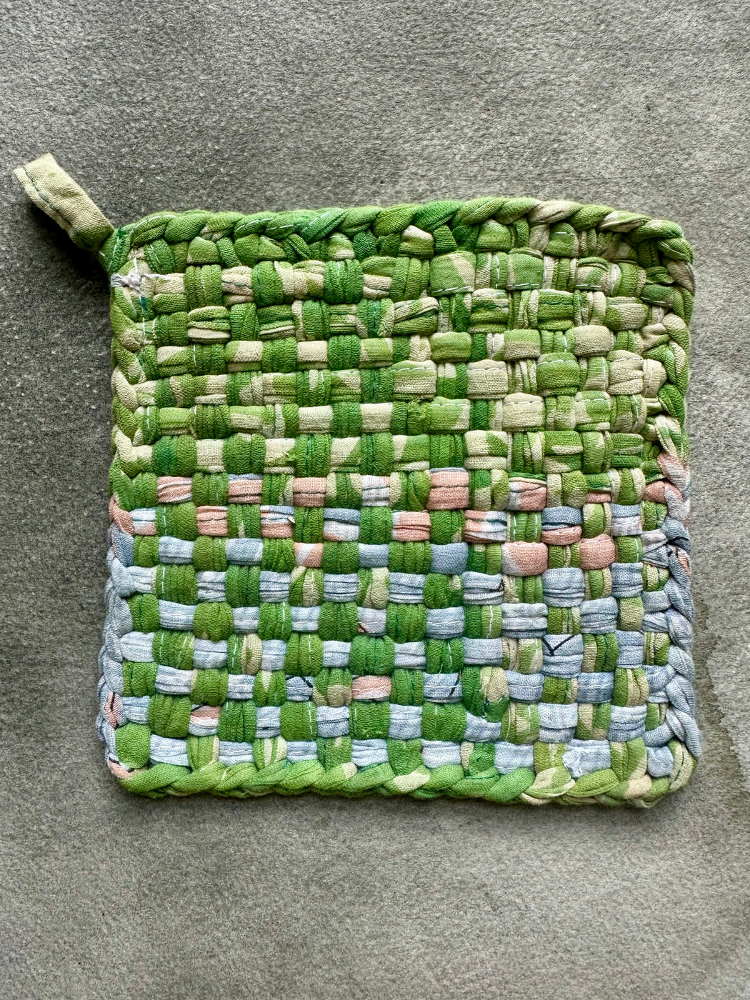 Woven Cotton Sari Potholders - Spring