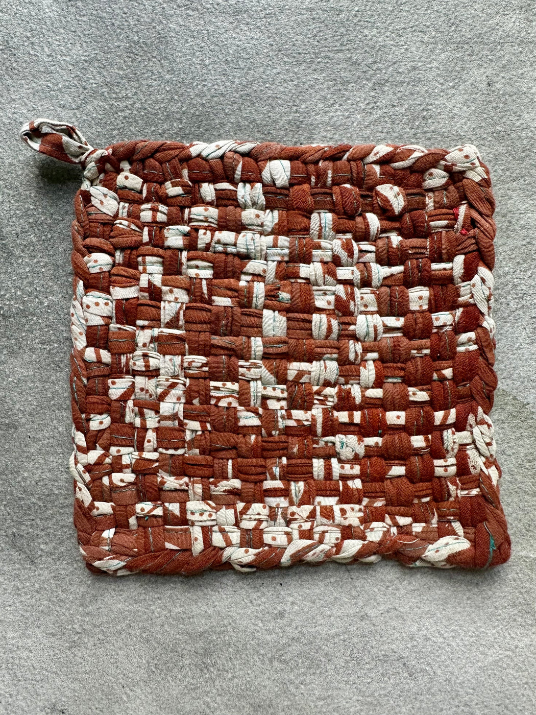 Woven Cotton Sari Potholders - Browns
