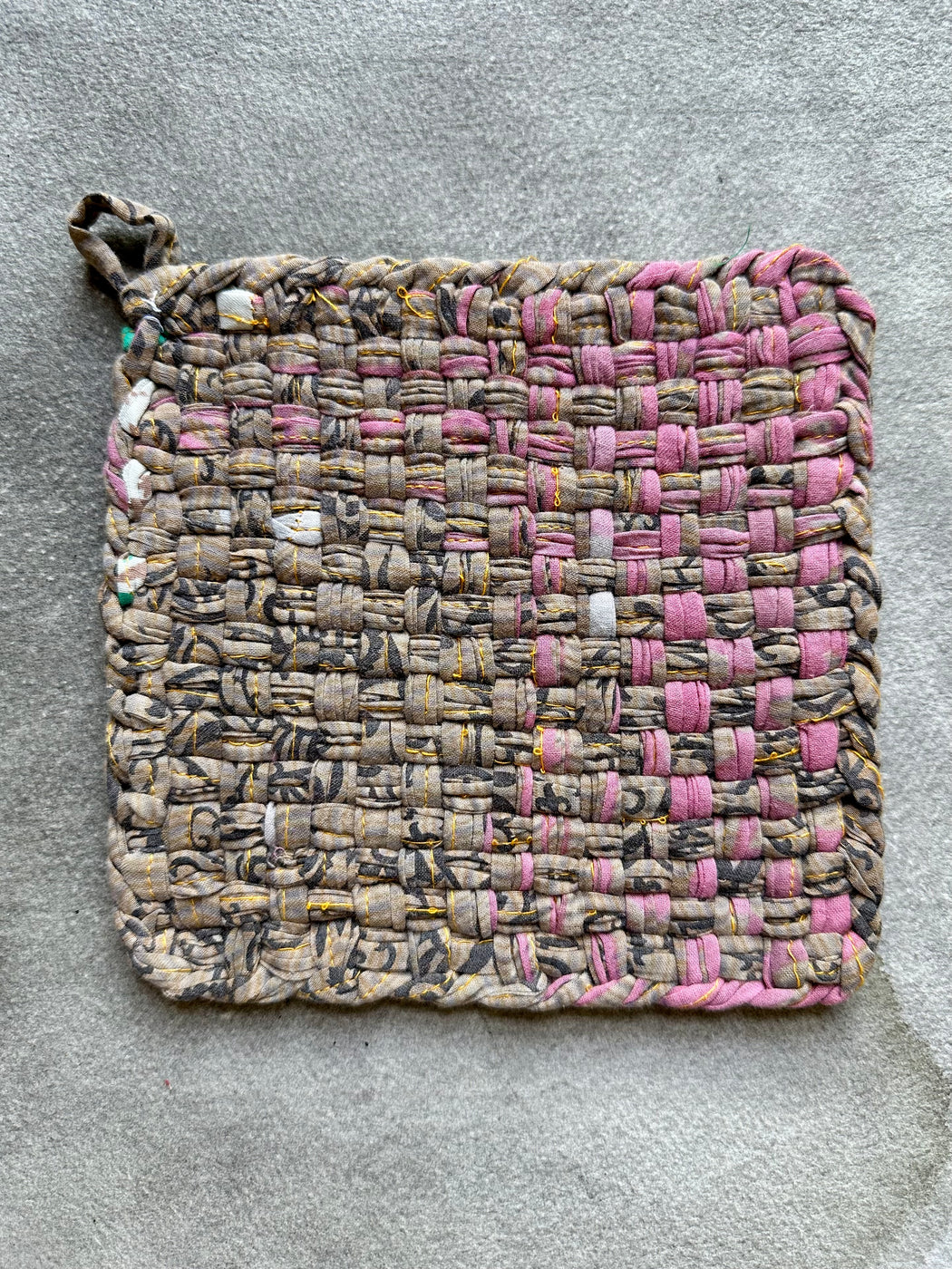 Woven Cotton Sari Potholders - Mid-Tones