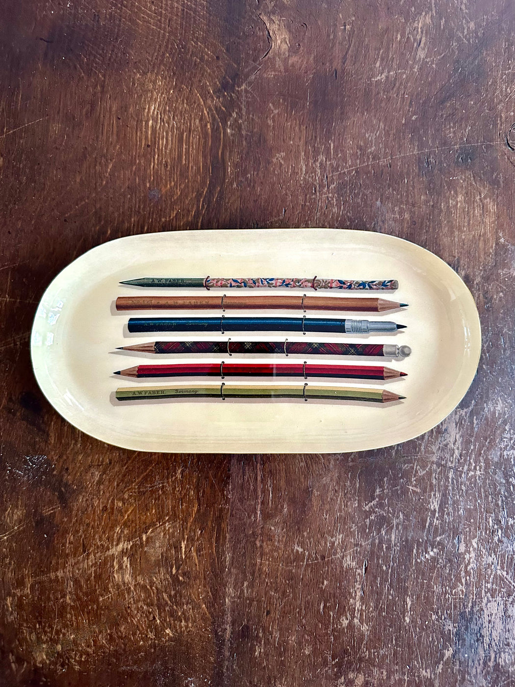 "Vintage Pencils" Enameled Pencil Dish