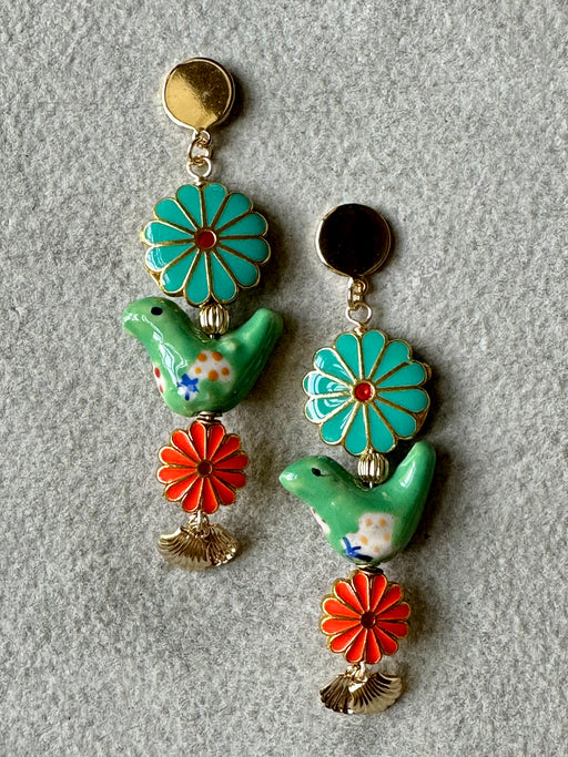 "Byrdie" Earrings by Sandrine France