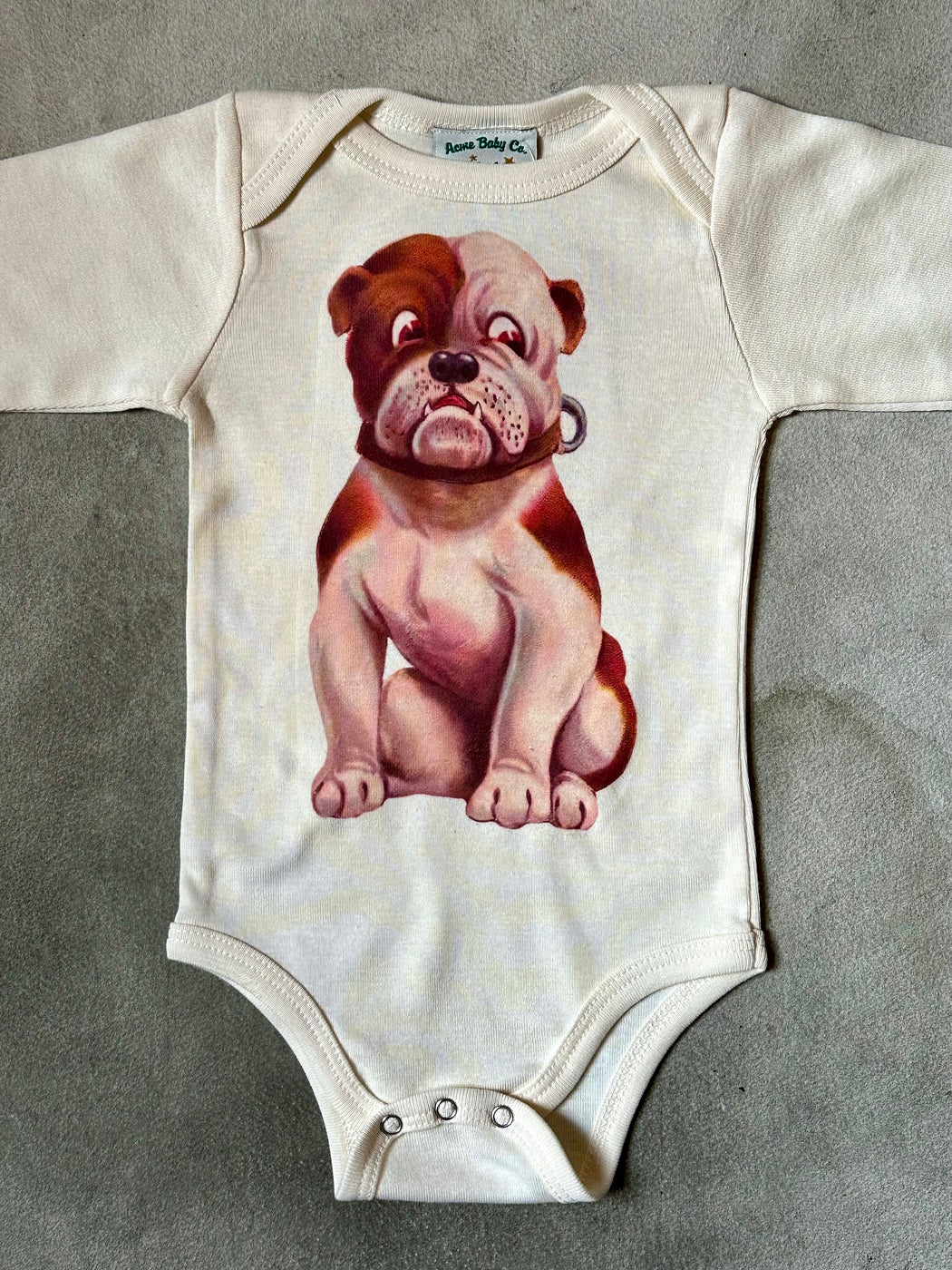 "Bulldog" Cotton Onesie